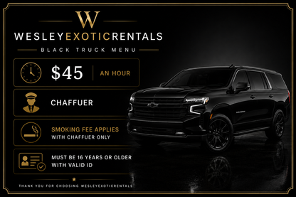 2025 Black Chevrolet Tahoe RST Luxury SUV Rental